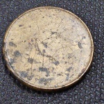 Brasil, moeda de 25 centavos do real, anomalia disco liso