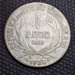 Brasil, moeda de prata de 2000 réis de 1924