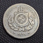 Brasil, moeda de cupro níquel de 1871 de 100 réis