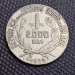 Brasil, moeda de prata de 2000 réis de 1929