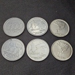 Brasil, lote com 6 moedas sendo 2 do Sesquicentenário, 2 da Proclamação e 2 de Tiradentes. Imperdível!
