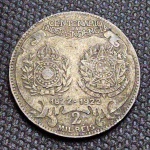 Brasil República, moeda de prata de 2000 réis "Independência", 1922