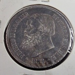 Brasil II Império, moeda de prata de 2000 réis de 1888, com belíssima pátina. Cada vez mais procurada! Total de 25,5 gramas de prata