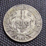 Brasil República, moeda de prata de 2000 réis de 1924