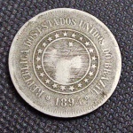Brasil República, moeda de 200 réis cupro níquel de 1898