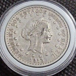 Brasil República, moeda de prata de 1000 réis de 1913