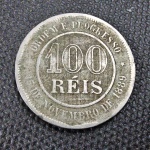 Brasil República, moeda de 100 réis, cupro níquel de 1889