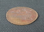 EUA, moeda prensada (moeda alongada)/moeda SOUVENIR de 1 cent de dólar, lembrança  "GREAT WORLD LODGE"". Item de colecionismo, muito procurado!