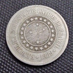 Brasil República, moeda de cupro níquel de 200 réis de 1889