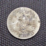Venezuela, moeda de prata 0,835 1945. No estado. Peso total de 4,6 gramas. Abaixo da prata