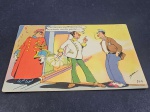Brasil, postal déc 40, humorístico, "Sou pessoa muito influente, acomodo muita gente". Perfeito!