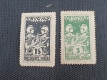 Uruguai, lote com 2 selos Aéreos, déc 40, "Visita do Presidente Vargas ao Brasil"