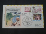 Vaticano, FDC da visita do Papa João Paulo II a América Central com belíssimo CBC. Circulado! Raro item!