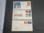 Antilhas Holandesas, lote com 3 FDC`s com selos e CBC, série CULTURA, Princesa Beatriz e Casal Real