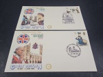 Inglaterra, lote com 2 FDC's de 1982, com CBC's da viagem do Papa João Paulo II à Inglaterra