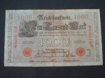 Alemanha Reich, cédula de 1000 marcos de 1910, selo vermelho, grande formato,