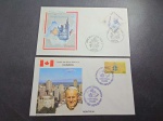 Canadá e Espanha, lote com 2 FDC's da visita do Papa João Paulo II em 1984 e 1982. PF's