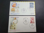 Itália/VATICANO, lote com 2 FDC's de 1979 e 1980, com CBC, "Visita do Papa João Paulo II a Velletri e Treviso". PF's