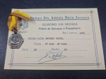 Brasil, prédio do Colégio Santo Antônio Maria ZACCARIA, medalha de prata, ano de 1972. Acompanha a medalha
