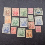 Barbados (colônia inglesa), lote com 14 selos comemorativos clássicos
