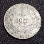 Brasil, moeda de prata de 2000 réis, 1928