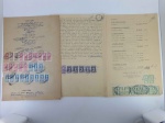 Brasil, lote com 3 documentos fiscais déc 50 (2) e déc 60 (1) com belos selos/estampilhas ficais do estado de Santa Catarina (aposentadoria e pensão, taxa tesouro do estado, cidade de Orleans). Excelente estado de conservação! Muito barato!