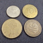 Europa, lote com 4 moedas de países diferentes