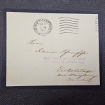 EUA, carta circulada para Alemanha em 1917 (período da I Guerra Mundial), com carimbo do "Serviço Postal Suspenso para o país de destino", no caso a Alemanha. Impecável! Selo perdido no transporte