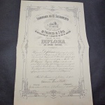 Brasil, diploma de 1906 da "Irmandade do Sacramento" do Rio de Janeiro, "Irmão Remido", concedido a Dona Eugênia Regina Felício da família do Barão Smith Vasconcellos. Belo item, grande formato!