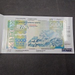 Brasil, cédula fantasia em folder especial, "Convento da Penha/ES" de 5000 reais. Flor de estampa