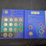 Brasil, FOLDER de luxo cartonado de 2016, com as moedas Olímpicas (16) incluindo a da Bandeira (2012). Série completa. Bandeira soberba!
