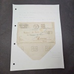 EUA/França, I Guerra Mundial, envelope circulado em 1914 da Califórnia para Douai/França, com carimbo em francês de "devolvido ao remetente" e de "local de destino invadido" (pela Alemanha Reich). O selo foi extraviado no percurso. Raro item com cotação internacional!