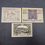 Alemanha Reich, lote com 3 NOTGELD diferentes