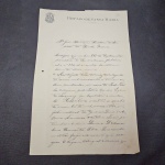Brasil, documento fiscal do estado do Rio Grande do Sul, datado de 1920, com selos/estampilhas fiscais do mesmo estado, "BISPADO de SANTA MARIA", comprovante de batismo. Selo secco episcopal, papel com belíssima marca d'água. Imperdível!