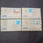 Brasil, lote com 4 FDC's déc 70 com selos e CBC alusivos do Tricampeonato Mundial de Futebol (3) e um do Garrincha. Excelente estado!