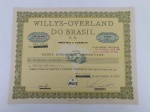 Brasil, Ação Ordinária, déc 60, da "WILLYS - OVERLAND do Brasil" Memorabilia da Indústria Automobilística. Raro item em excelente estado!