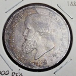 Brasil Império, moeda de prata de 2000 réis, 1889