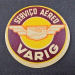 Brasil, MEMORABILIA da AVIAÇÃO, etiqueta de maleta do "Serviço Aéreo VARIG", déc 50/60 em excelente estado. Sem uso! Raro item!