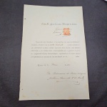 Brasil, documento fiscal de 1911, pedindo instalação elétrica em residência, com selo/estampilha fiscal, na cidade de Lavras/MG. Bom estado!