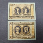 Alemanha Reich, lote com 2 NOTGELD da mesma série