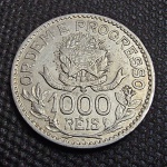 Brasil, moeda de prata de 1000 réis, 1913