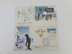Brasil, lote com 2 FDC's que viajaram em 1987 e 1990 para a Estação Antártica Comandante Ferraz, com os carimbos da mesma. Um com PF's