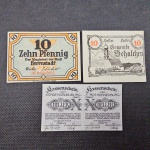 Alemanha Reich, lote com 3 NOTGELD diferentes