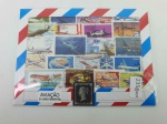 Aviação, cartela com 50 selos diferentes