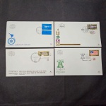 Israel, lote com 4 FDC's, déc 70, selos com TAB e CBC. PF's