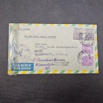 Brasil, envelope circulado em 1941 para os EUA, período da II Guerra Mundial, com carimbo e tarja de fechamento de Censura Norte Americana