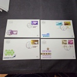 Israel, lote com 4 FDC's, déc 60/70, selos com TAB e CBC. PF's