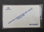 Brasil, raro cartão de telefone "CARTÃO CODIFICADO DE TESTES" de 50 créditos