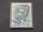 Brasil Império, selo 100 réis D. Pedro II Barba Preta, picotado, com belíssima obliteração manuscrita "S. GABRIEL". Raro nesta qualidade! Obliteração catalogada.!!!