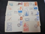 Brasil, lote com 10 FDC's, déc 60, diferentes, com CPD/CBC. Imperdível! Inclui N. Sra. Aparecida e Semana da Asa